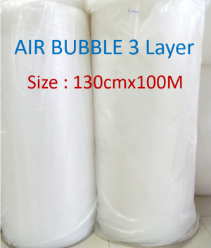 พลาสติกกันกระแทก แอร์บับเบิ้ล 3 เลเยอร์ 62gsm. หน้าเรียบ 2 ด้าน (มีเม็ดฟองอากาศตรงกลาง)